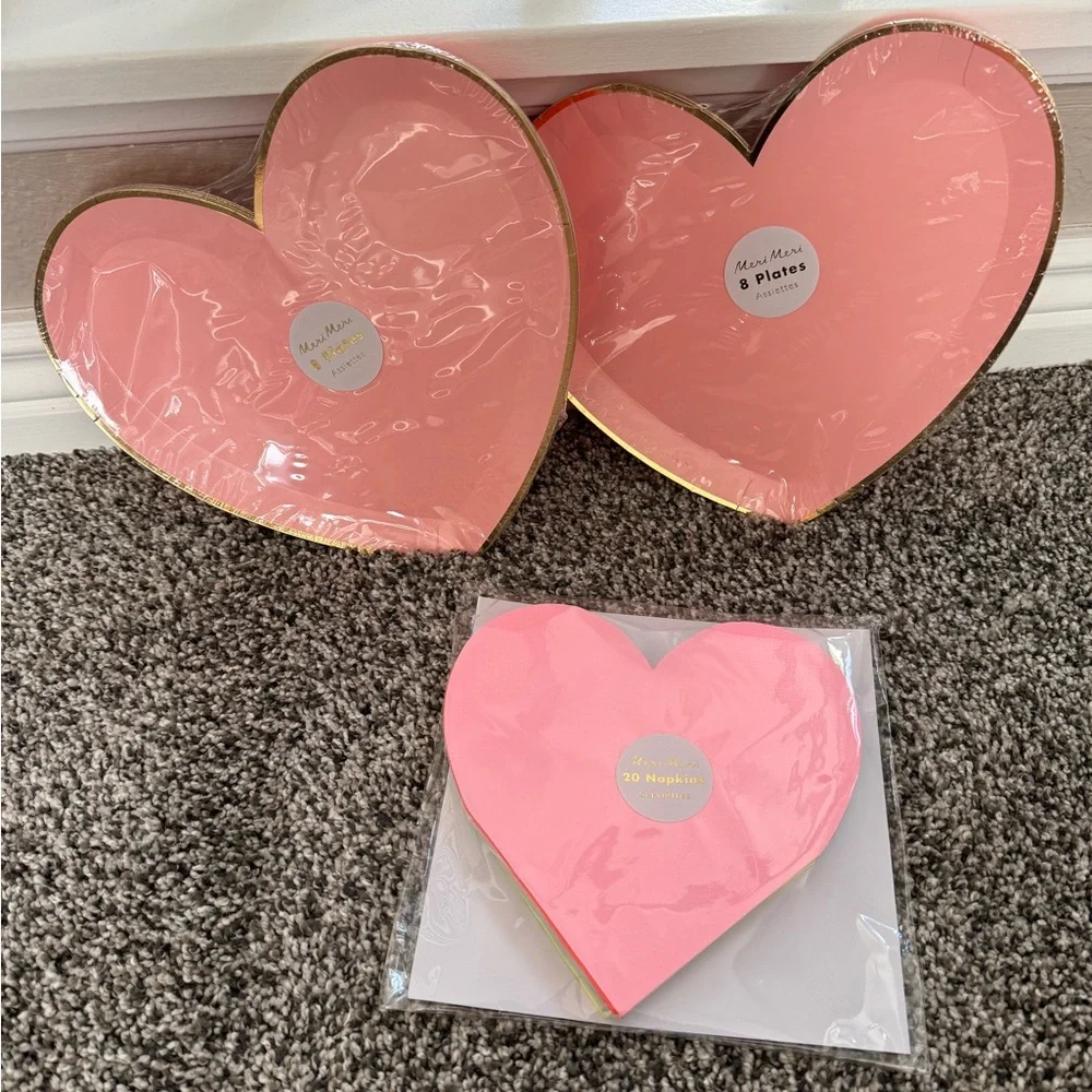 Meri Meri Heart Plates & Napkins